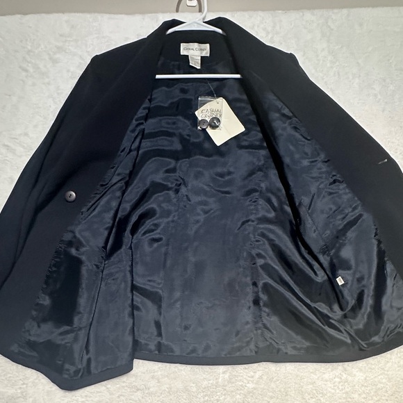 Casual Corner NWT Vintage Double Breasted Blazer Black Size 6 - Picture 2 of 11